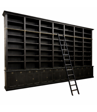Kasten van de Koning Boekenkast XXXL zwart - zwart met trap Reeuwijk 700 x 300cm