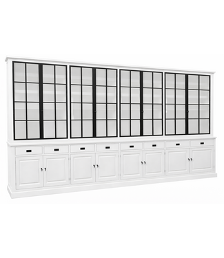 Kasten van de Koning Buffetkast Soest XXL wit met stalen deuren 380 X 240cm