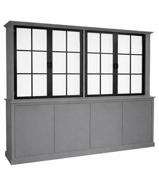 Kasten van de Koning Buffetkast Bladel grijs met stalen deuren 220cm