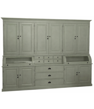 Kasten van de Koning Buffetkast Engels groen Bastiaan 300cm dichte deuren