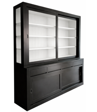 Kasten van de Koning Buffetkast Petten  zwart - wit 220 x 240cm