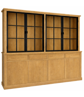 Kasten van de Koning Buffetkast Voorst eiken natuur met stalen deuren 220cm