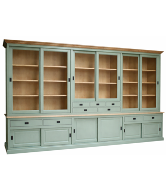 Kasten van de Koning Buffetkast Engels groen Haarlem  XXXL 400 x 260 met eiken interieur en lijsten