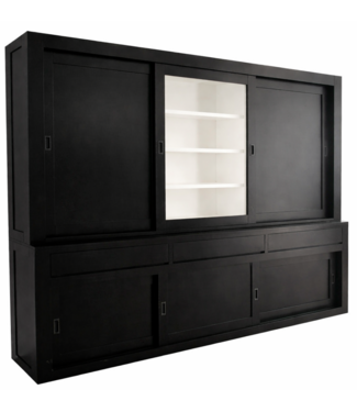 Kasten van de Koning Buffetkast zwart Vaassen greeploos 260cm dichte zijdeuren