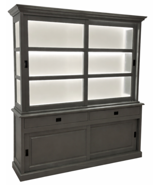 Kasten van de Koning Buffetkast grijs Putten 200 x 220cm ledstrips verlichting