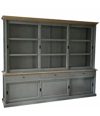 Kasten van de Koning Buffetkast XXL Pelsgrijs Lisse met eiken lijsten 300 x 240cm