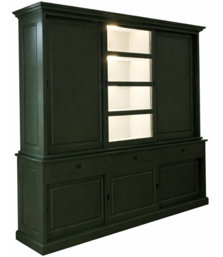 Kasten van de Koning Buffetkast flessengroen - ledstrips dimbaar Putten 240 x 240cm dichte zijdeuren