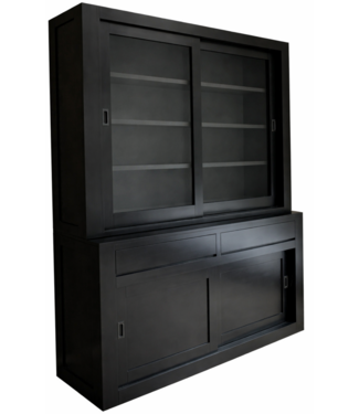 Kasten van de Koning Buffetkast zwart - grijs design soft close 160cm