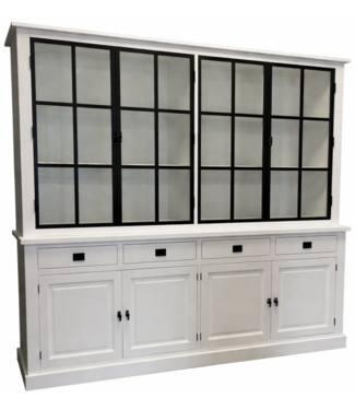Kasten van de Koning Buffetkast Soest wit met stalen deuren 250cm