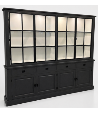 Kasten van de Koning Buffetkast Soest antraciet met stalen deuren- led verlichting  250cm