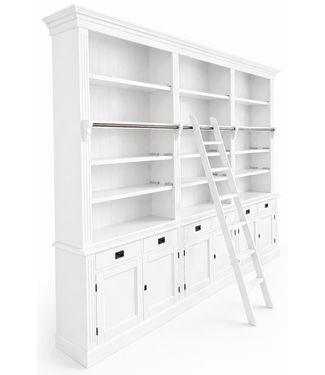 Kasten van de Koning Boekenkast wit Reeuwijk 300 x 240cm met trapje