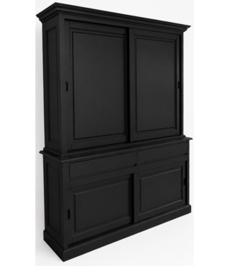 Kasten van de Koning Buffetkastzwart Tilburg 160cm met dichte deuren
