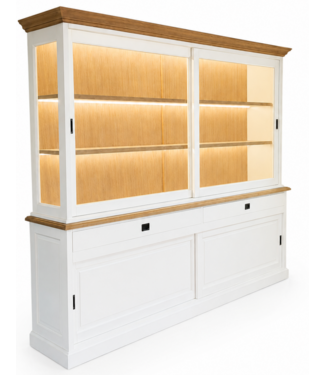 Kasten van de Koning Buffetkast wit Zaandam 260cm eiken interieur/lijst ledverlichting