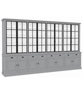 Kasten van de Koning Buffetkast Soest verkeersgrijs met stalen deuren 380 X 240cm