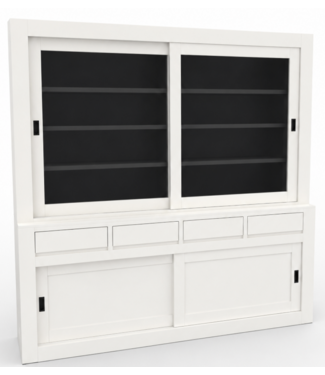 Kasten van de Koning Buffetkast wit - grijs design soft close 220cm