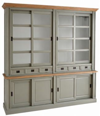 Buffetkast Engels groene Utrecht 260 x 240cm met eiken lijsten