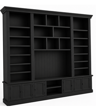 Kasten van de Koning Boekenkast - tv kast zwart Mijdrecht 340 x 260cm