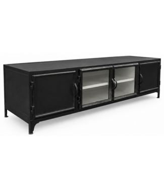 Kasten van de Koning TV dressoir industrieel zwart staal  200 x 45 x 50cm