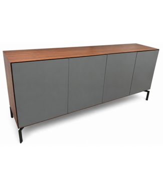 TV dressoir modern grijs - noten 220 x 40 x 40cm Dressoir modern 200 x 45 x 78cm noten - grijze deuren