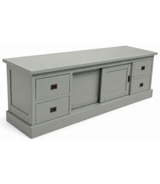 TV dressoir modern grijs - noten 220 x 40 x 40cm TV dressoir grijs Gouda 200 x 65 x 50cm