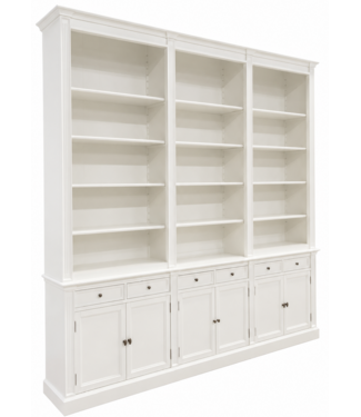 TV dressoir modern grijs - noten 220 x 40 x 40cm Boekenkast wit met trap Toulouse 300 x 280cm