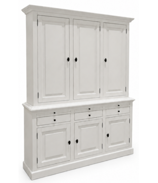 TV dressoir modern grijs - noten 220 x 40 x 40cm Buffetkast Laren wit  met dichte deuren 180 x 230cm
