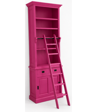 Kasten van de Koning Boekenkast roze met trap Reeuwijk 100 x 260cm