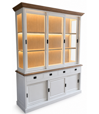 Kasten van de Koning Buffetkast wit Zaandam 200 x 240cm eiken en led verlichting
