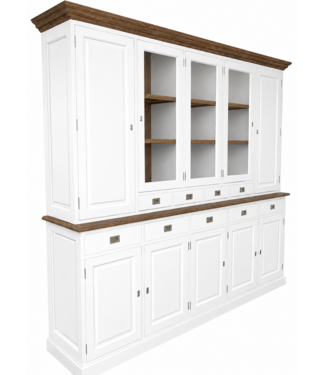 Kasten van de Koning Buffetkast wit Lelystad 260 x 235cm eiken lijsten en interieur
