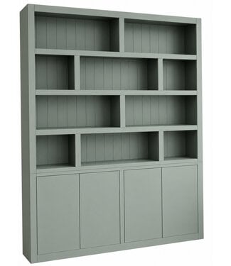 Kasten van de Koning Vakkenkast Engels groen ongelijke vakken 200 x 240cm