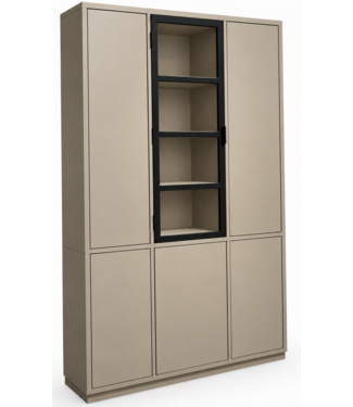 Kasten van de Koning Buffetkast Vught zandbeige  met stalen deuren 180 x 240cm