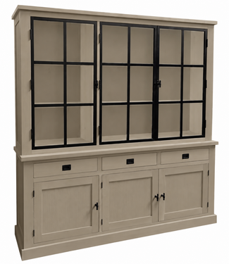 Kasten van de Koning Buffetkast Soest zandbeige  met stalen deuren 200cm