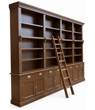 Kasten van de Koning Boekenkast classic brown  met trap Kesteren 400 x 240cm