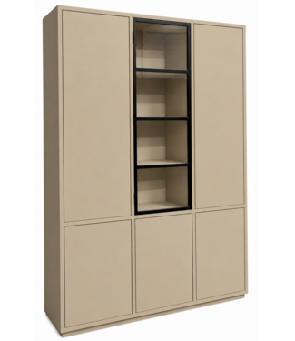 Kasten van de Koning Buffetkast Vught zandbeige  met stalen deuren 180 x 240cm