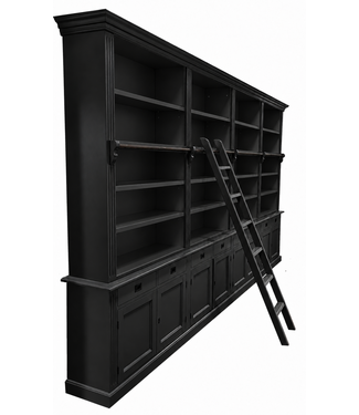 Kasten van de Koning Boekenkast zwart - zwart met trap Reeuwijk 400 x 240cm