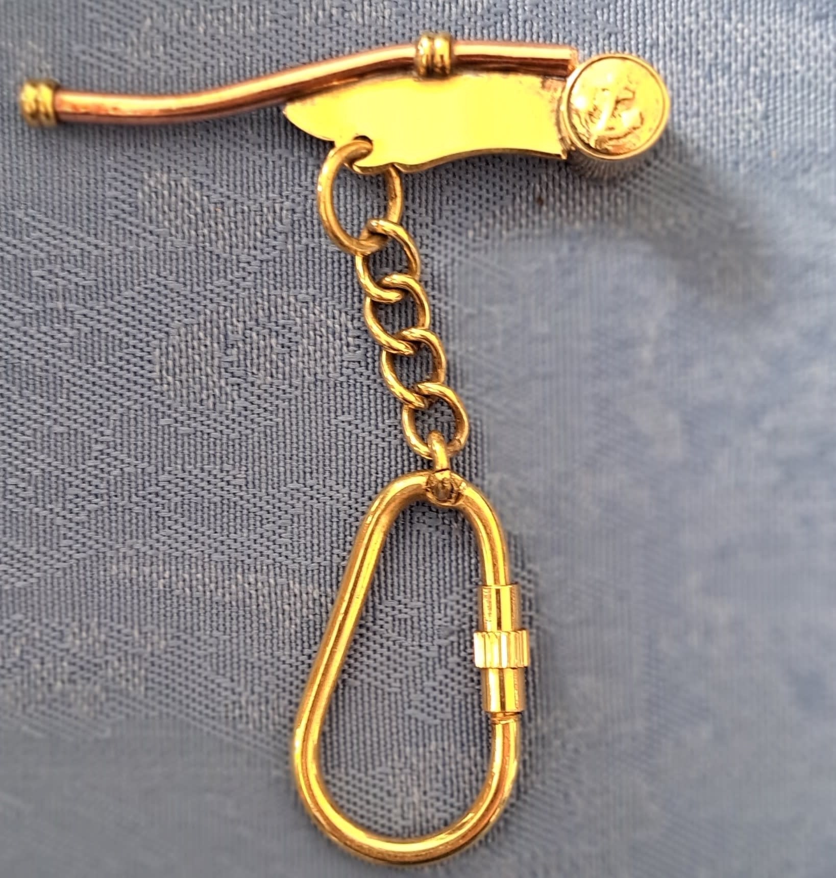 Sleutelhanger bootsmansfluit messing