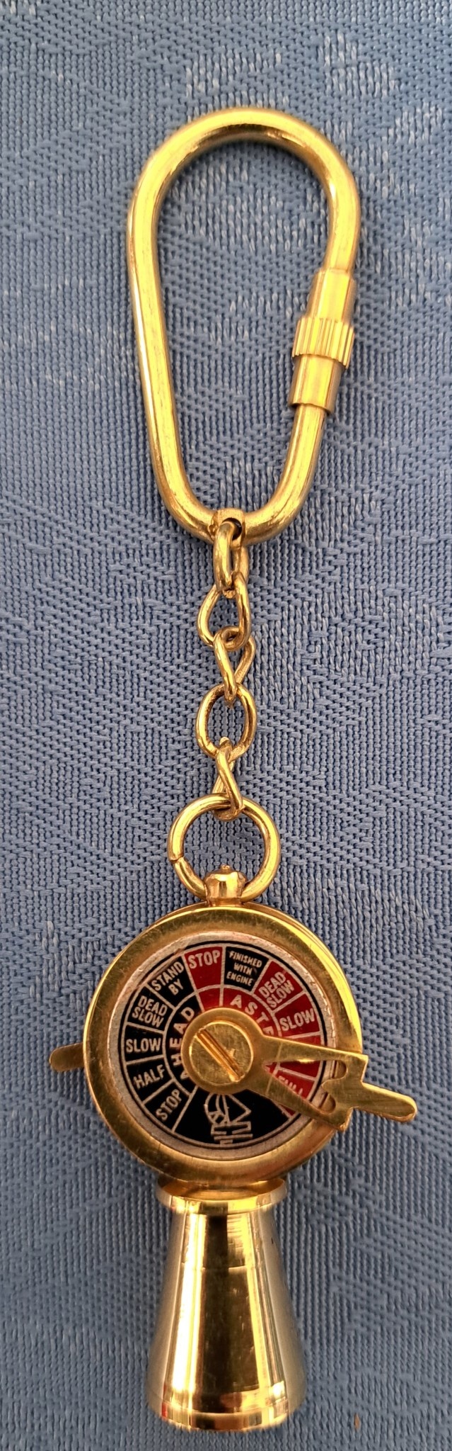 Sleutelhanger machinetelegraaf messing