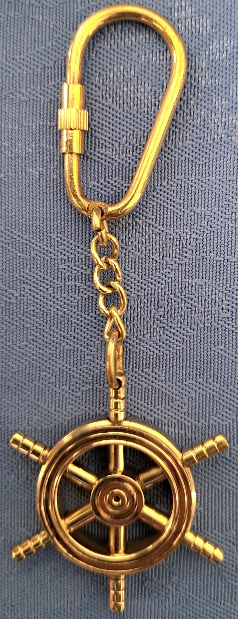 Sleutelhanger stuurwiel messing