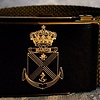 Zwarte riem met crest Marine