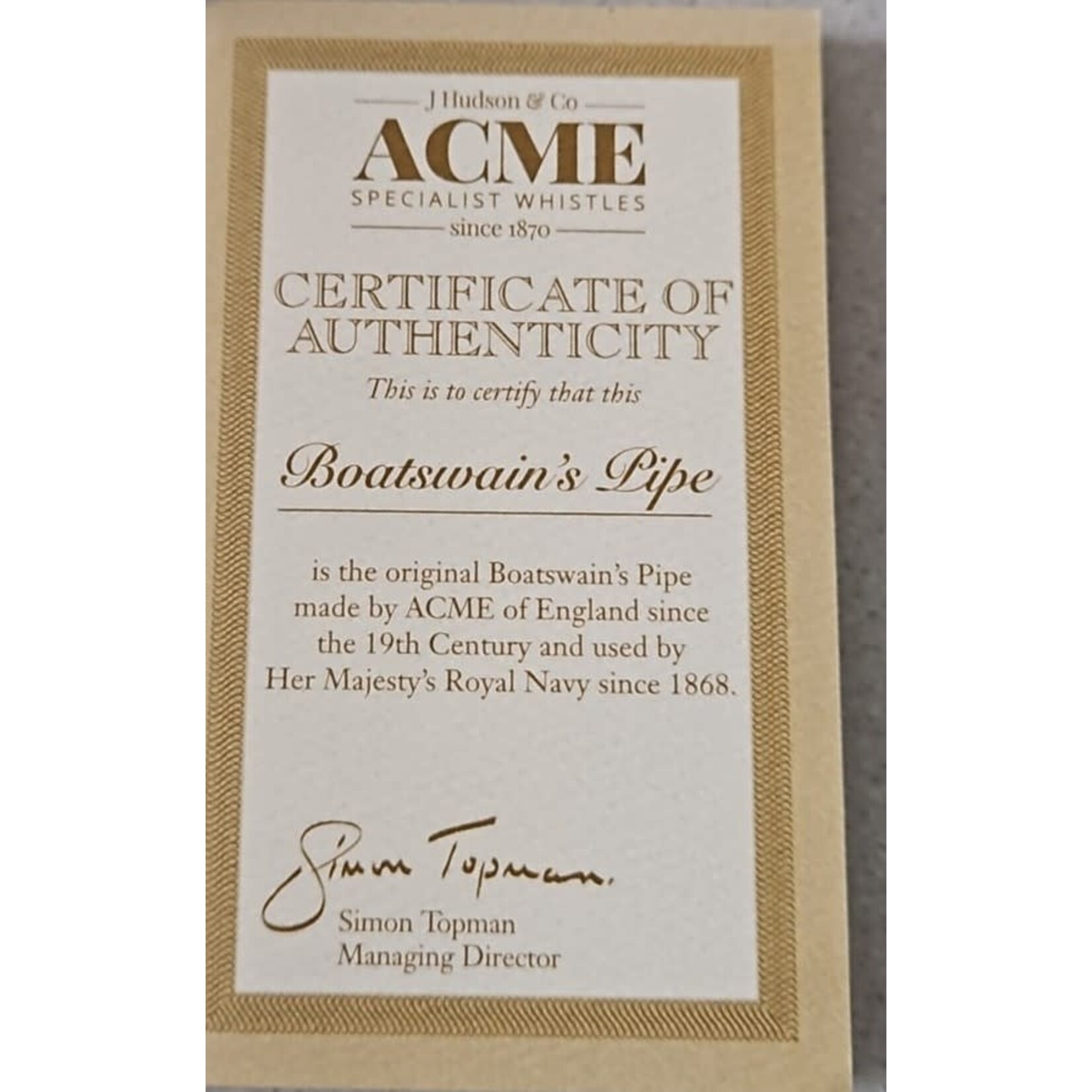 Sifflet de maître d'équipage ACME