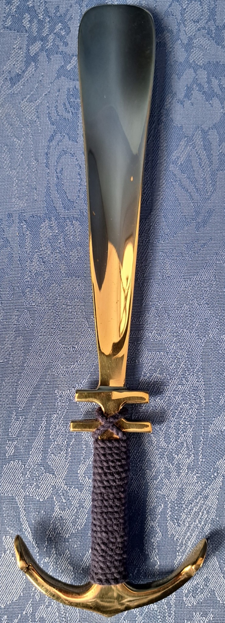 Schoenlepel anker blauw touw