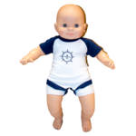 Body Larkwood blanc - Manches bleu marine