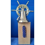 Cloche de navire avec support mural et gouvernail