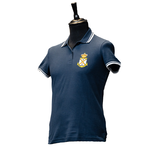 Polo homme à manches courtes avec bordure contrastée brodée avec l'écusson Marine
