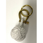 Porte-clés pomme de touline blanc corde