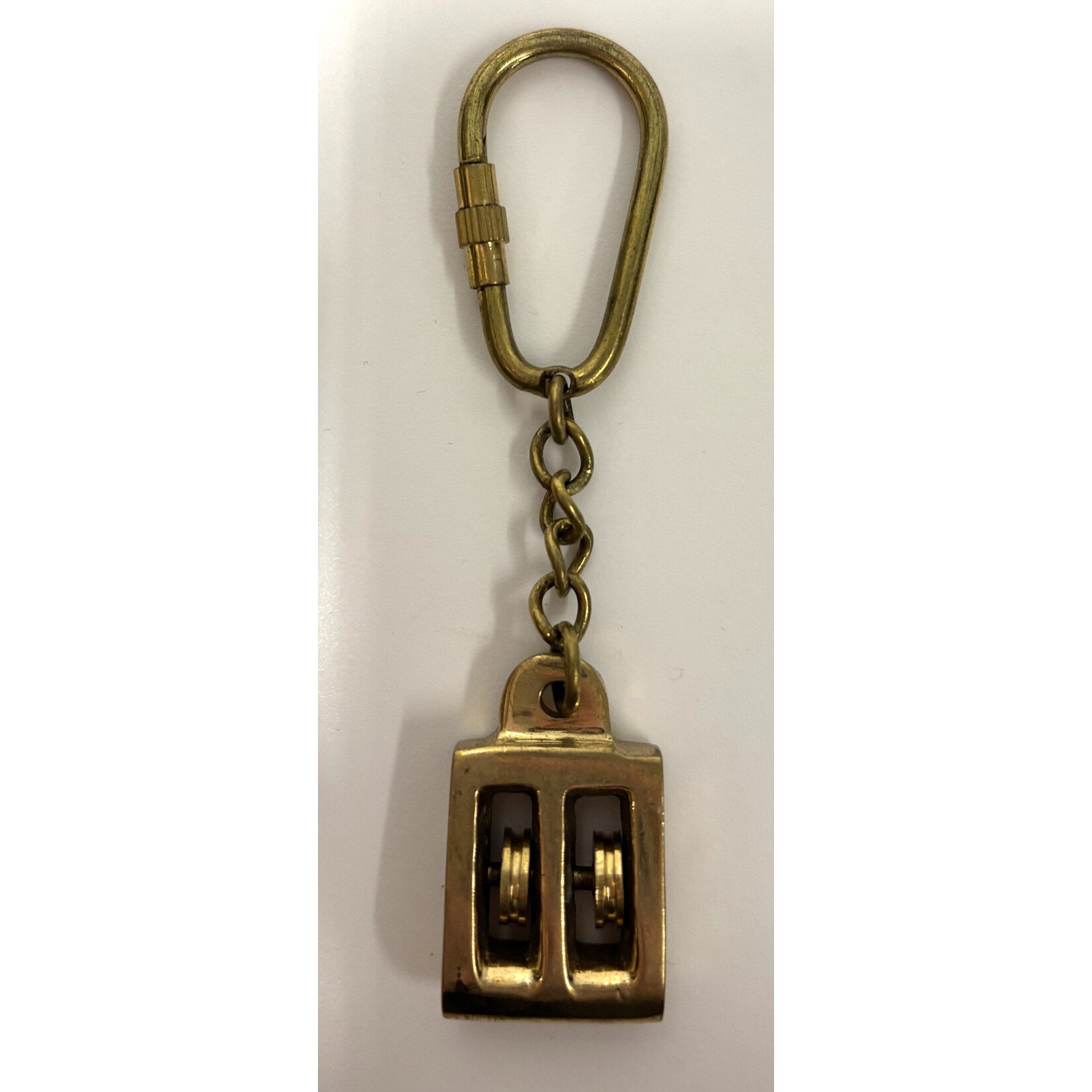 Sleutelhanger messing dubbelblok