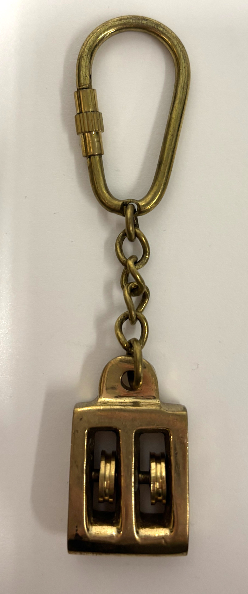 Sleutelhanger messing dubbelblok