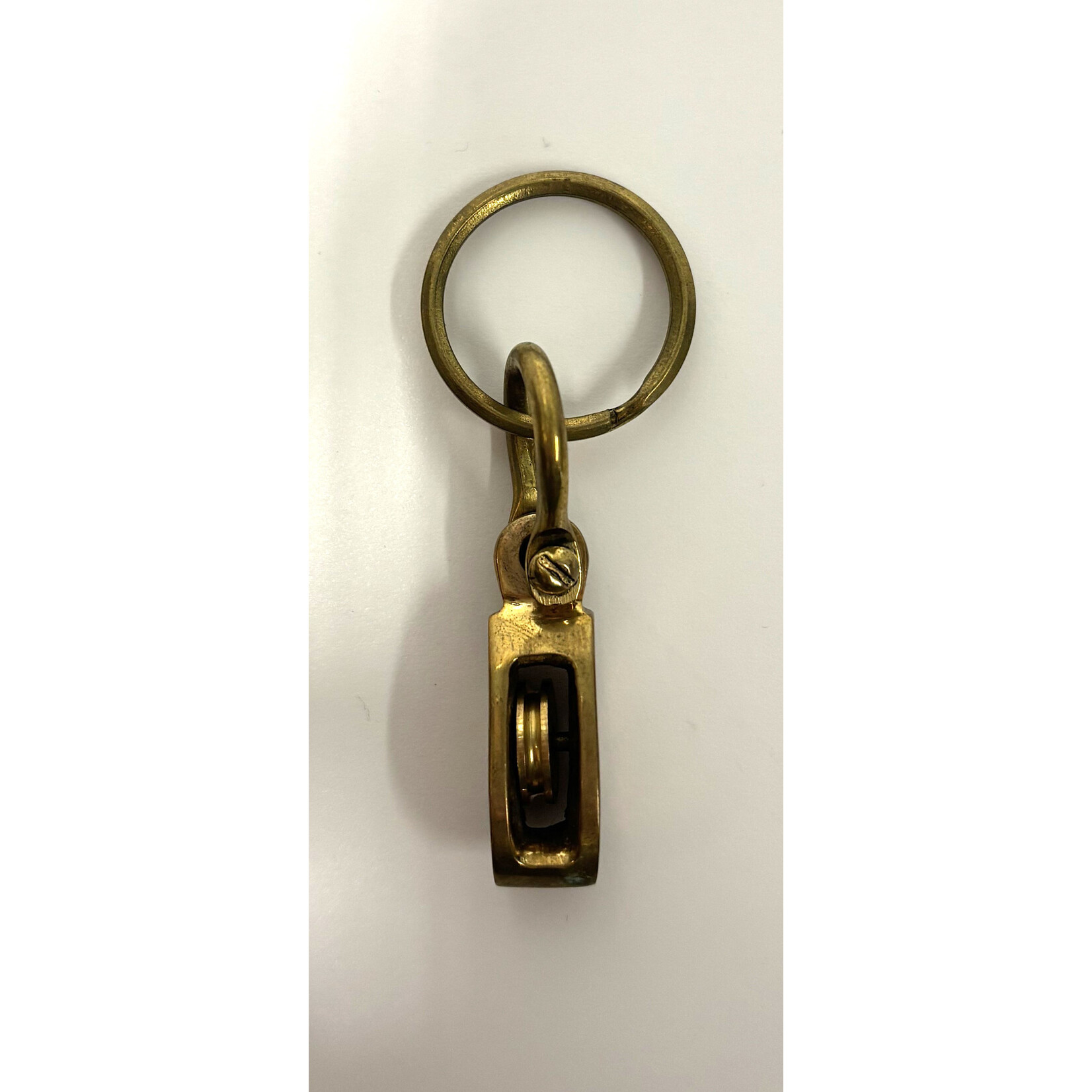 Sleutelhanger messing blok enkel