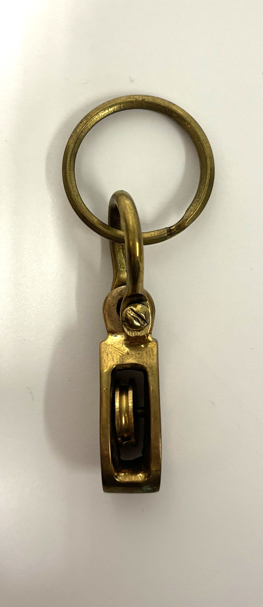 Sleutelhanger messing blok enkel