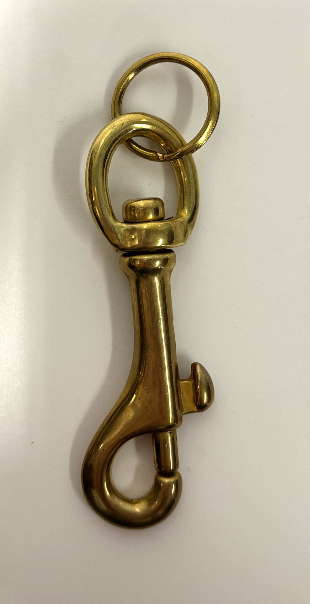 Sleutelhanger karabijnhaak messing